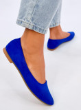 Královské modré baleríny s koženou stélkou