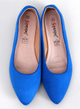 Královské modré baleríny s koženou stélkou