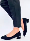 Semišové lodičky na nízkém podpatku černé
