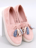 Světle růžové mokasíny s třásněmi