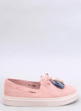 Světle růžové mokasíny s třásněmi
