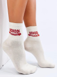 Béžové bavlněné ponožky SCHOOL