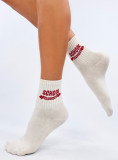 Béžové bavlněné ponožky SCHOOL