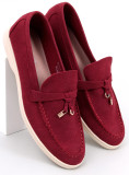 Vínově červené dámské mokasíny v klasickém střihu