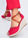 Červené sandály open toe