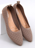 Dámské látkové baleríny hnědé