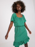 Zelené letní šaty s krátkým rukávem