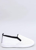 Perforované slip-on tenisky bílá/černá