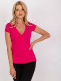 Stylové fuchsiové tričko s krátkým rukávem