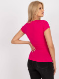 Stylové fuchsiové tričko s krátkým rukávem