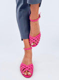 Fuchsiově růžové sandály na nízkém podpatku