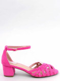Fuchsiově růžové sandály na nízkém podpatku