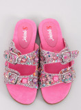 Dámské pantofle s kamínky růžové