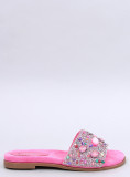 Pantofle vykládané kamínky růžové