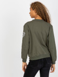 Khaki prošívaná bomber mikina s kapsami