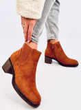 Camel hnědé semišové kotníkové kozačky