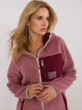 Mikina s kapucí v tmavě růžové barvě