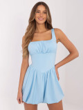 Šaty s ramínky ve světle modré barvě