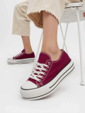 Klasické plátěné tenisky na platformě NEMIA bordó