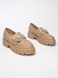 Tmavě béžové dámské mokasíny CLASSIC