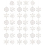 Ozdoby na stromeček - bílé hvězdy, 10 cm, 40 kusů