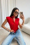 Červené body Solene s ozdobným páskem