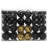 Ozdoby na stromeček černá/zlatá, 100 kusů