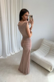 Noelia – maxi šaty v barvě moka