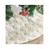 Koberec pod vánoční stromeček bílá/zlaté hvězdy