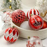 Ozdoby na stromeček červená/bílá, 8 cm, 16 kusů