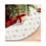 Koberec pod vánoční stromeček bílá/zlaté hvězdy