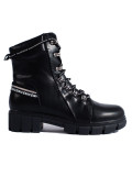 Černé kotníkové kozačky na šněrování LIVIA