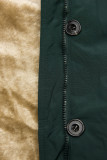 Tmavě zelená parka na podzim/zimu s odnímatelným futrem