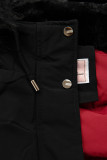 Klasická zimní parka černá/červená