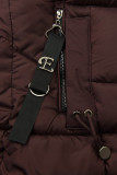 Prodloužená dámská zimní bunda burgundy