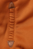 Terakota mikina s barevnou podšívkou v kapuci