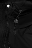 Černá zimní bunda s páskem