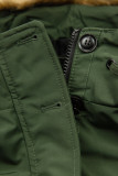 Army zelená parka s odepínatelnou umělou kožešinou