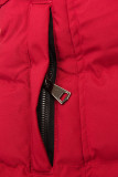 Červená zimní bunda se stahováním v pase