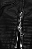 Černá koženková prošívaná bunda