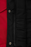 Přechodná oboustranná parka s kapucí červená/černá