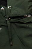 Přechodná oboustranná parka s kapucí khaki/černá
