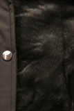 Khaki dětská parka s kožešinou