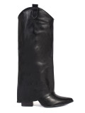Černé dámské kovbojské kozačky na podpatku