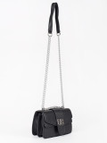Černá kabelka se stříbrným řetízkem URBAN BLOSSOM