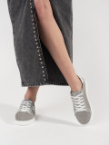 Šedé perforované tenisky z přírodní kůže