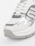 Bílé dámské sneakersy se stříbrnými detaily