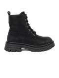 Černé kotníkové boty se šněrováním a protiskluzovou podrážkou