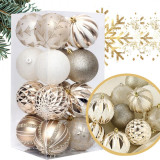 Ozdoby na stromeček zlatá/bílá, 8 cm, 16 kusů