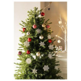 Ozdoby na stromeček - bílé hvězdy, 10 cm, 40 kusů